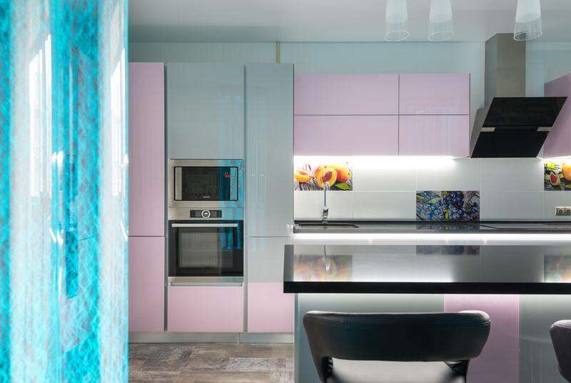 Top modular kitchen colour combination 2022 4 Pink modular kitchen